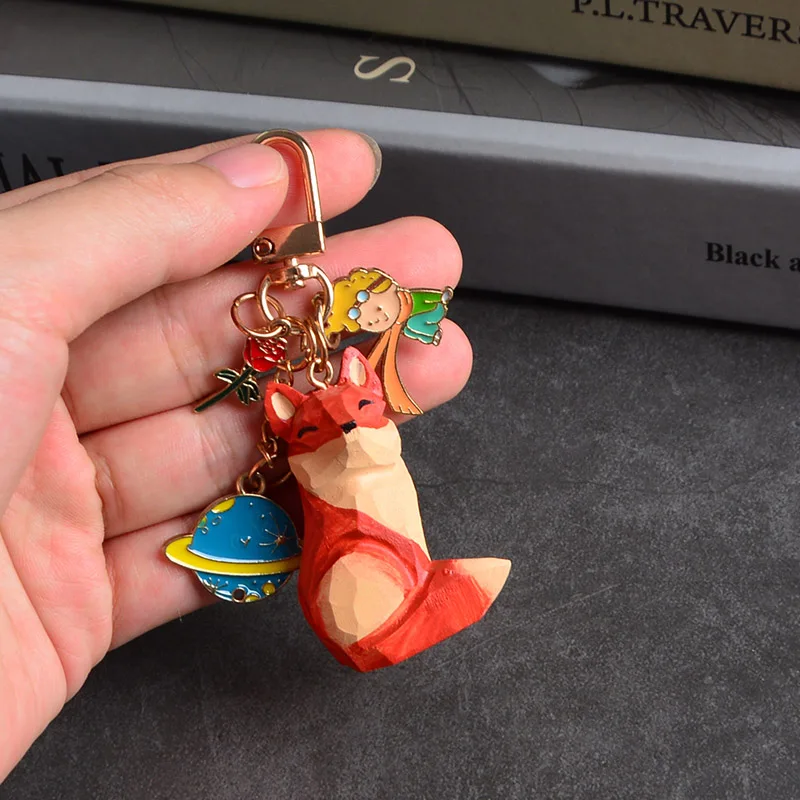 High Quality Zinc Alloy Metal Fashion Little Prince Fox keychain lovers Gift