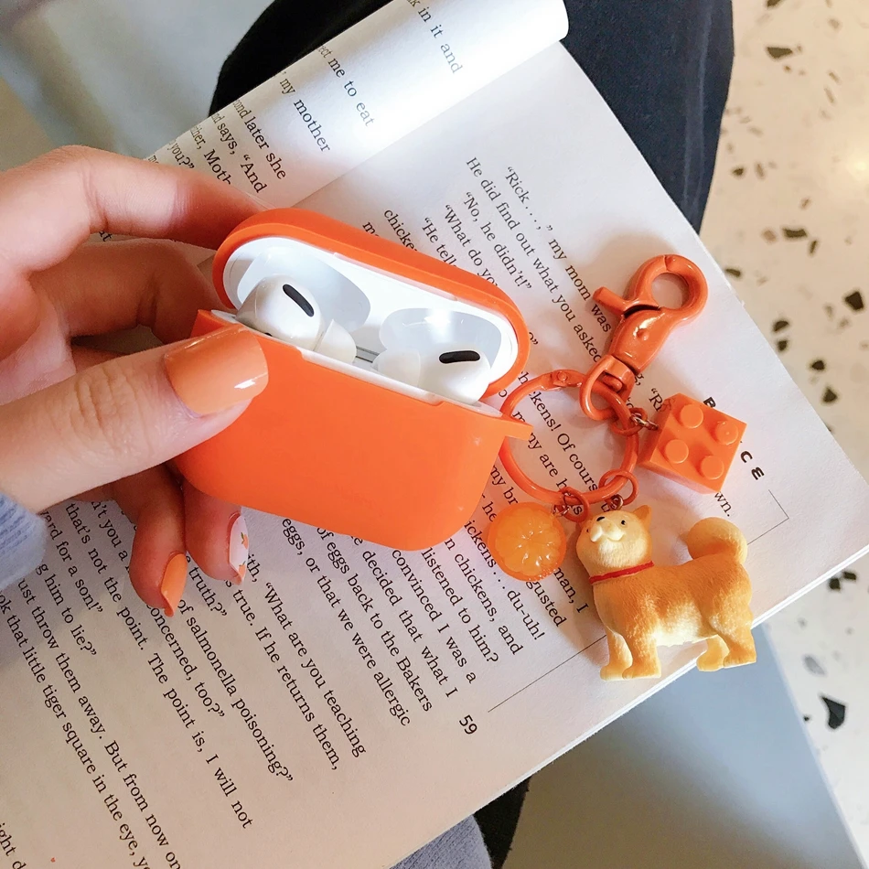 Чехол для Airpods Pro, роскошный чехол с подвеской в виде Сиба-ину, чехол для наушников с Bluetooth, чехол для AirPods 2, силиконовый чехол, противоударный чехол - Цвет: AirPods 1 2