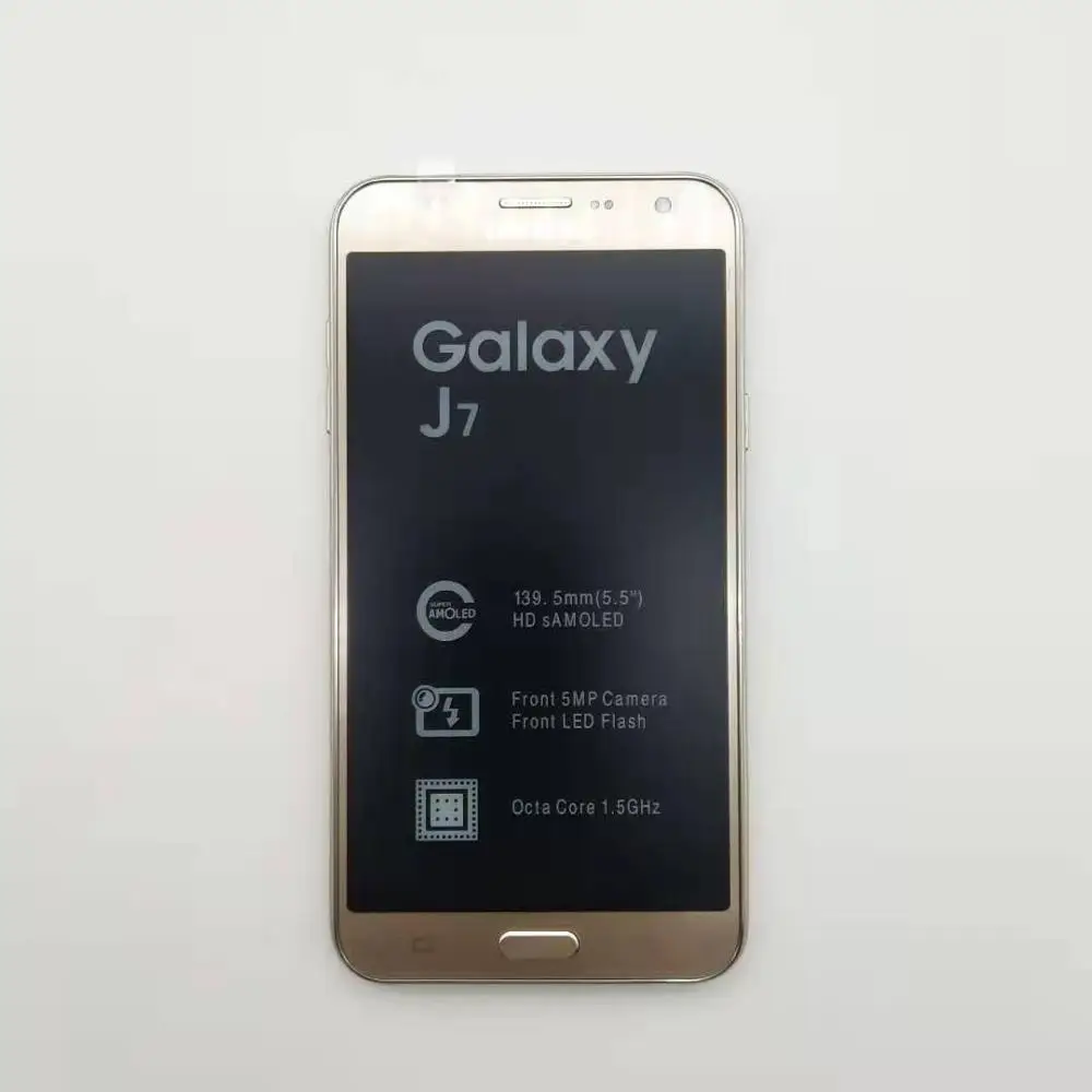 samsung Galaxy J7 разблокированный Duos GSM 4G LTE Android мобильный телефон Восьмиядерный с двумя sim-картами 5," 13 МП 1,5 ГБ+ 16 Гб отремонтированный - Цвет: Золотой