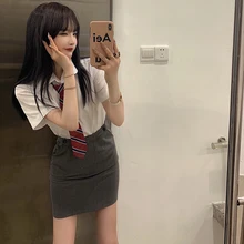 2021 japanese and korean style jk uniform hot girls school uniform set pack hip skirt two-piece set for women student outfit