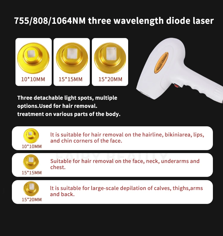 CE-geprüfte tragbare 808-nm-Diodenlasermaschine zur Haarentfernung und Hautverjüngung 808 755 1064 nm Haarentfernungslasermaschine – Detail 8