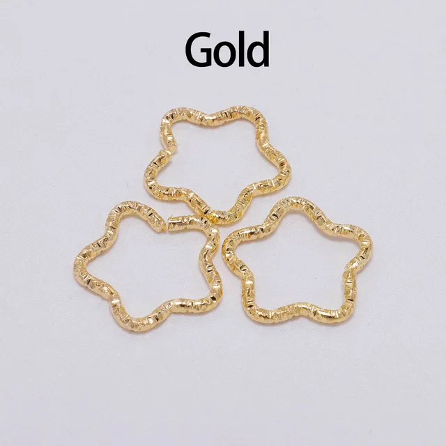 50-100pcs 8-20mm Round Jump Rings Twisted Open Split Rings jump rings Connector For Jewelry Makings Findings Supplies DIY Gold-star