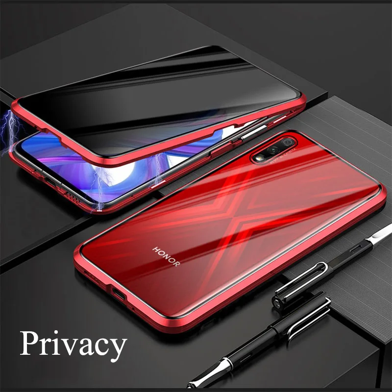 Магнитный чехол для Honor 20 9X Pro 8X V20 huawei Nova 5 5i Pro Nova 4 4E металлический чехол-накладка - Color: Red