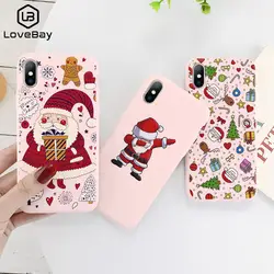 Lovebay Веселый Рождественский милый чехол с принтом Санта-оленя для iPhone 11 Pro Max X XR Xs Max 6 6s 7 8 Plus 5 5S SE мягкий чехол из ТПУ