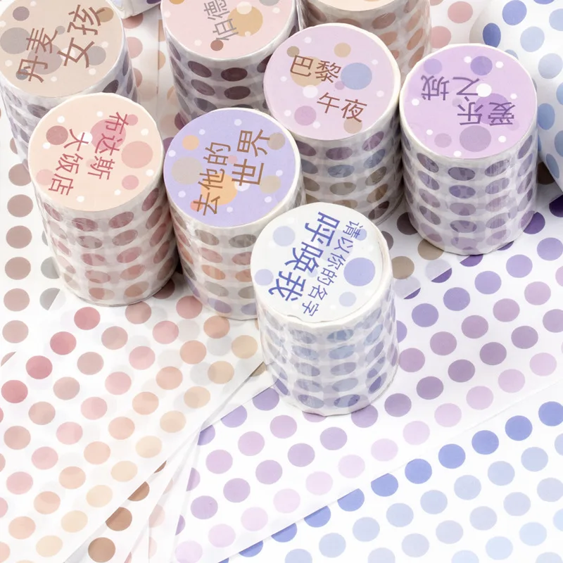 

JIANWU 60mmx3m Morandi Colorful Dot Washi Tape DIY Scrapbooking Decorative Sticker Masking Tape Kawaii Stationery Label Supplies