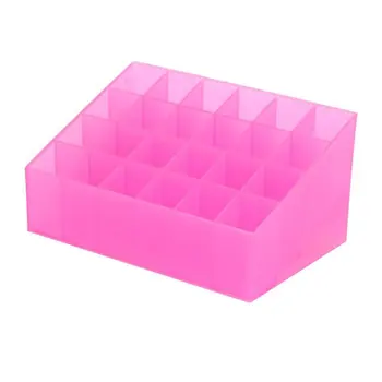 

24 Grid Lipstick Holder Plastic Cosmetic Organizer Lipsticks Display Rack Portable Makeup Storage Box
