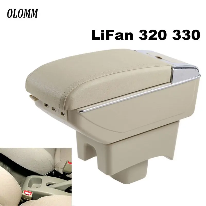 

For LiFan 320 330 armrest box central Store content Storage box with cup holder ashtray USB charging car interior accessories