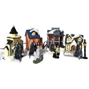 

Living Room Kids Toy Party Christmas Cabin Ornament Set Battery Powered Festival Easy Install Home Decor Bedroom Holiday DIY
