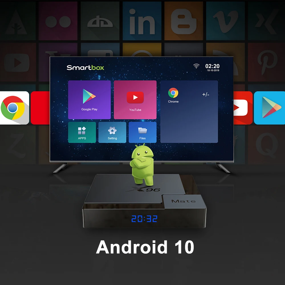 Tv box smart x96 mate, android 10,