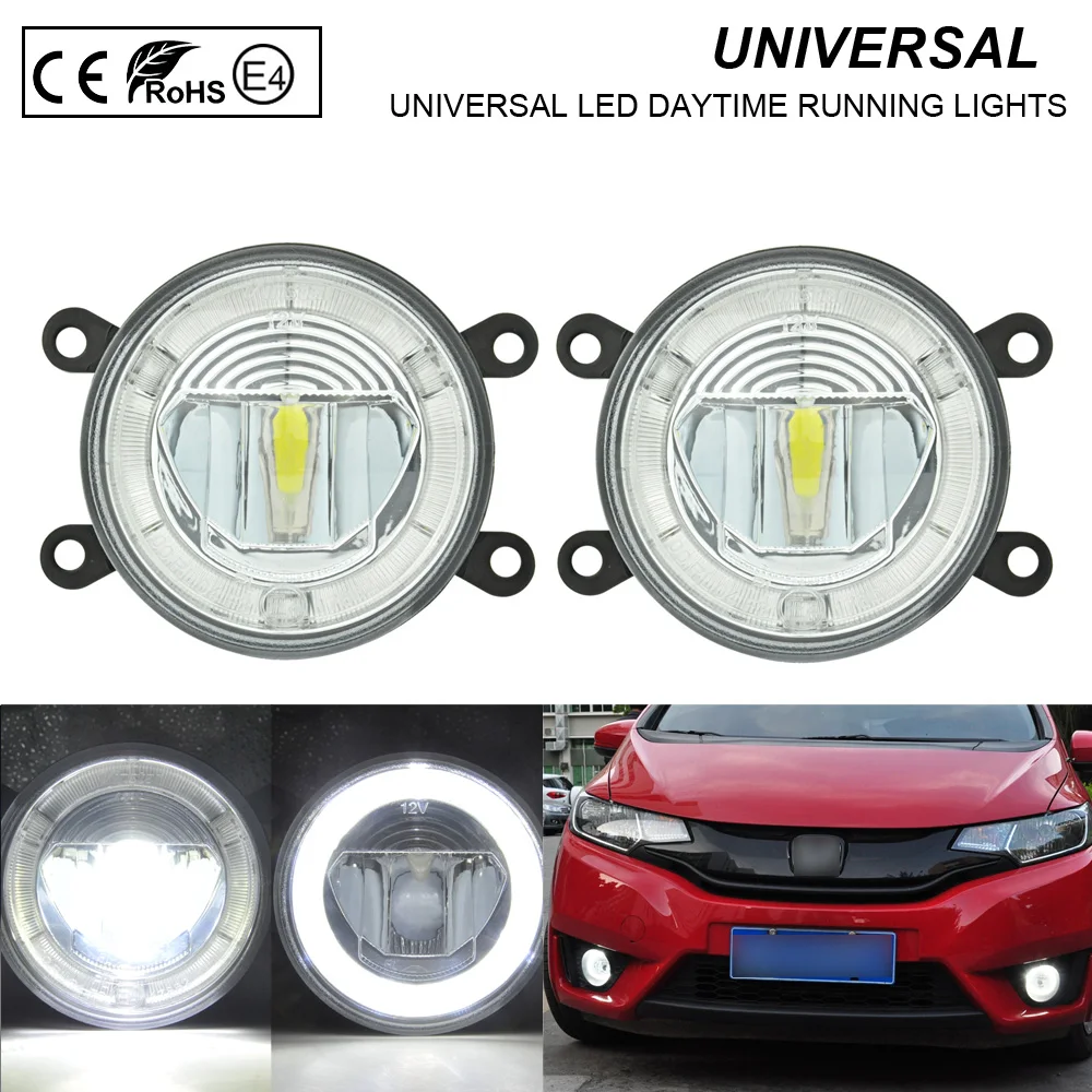 

2X Universal LED Daytime Running Light Fog LIGHT 2-in-1 function 100% Waterproof,with ventilation hole