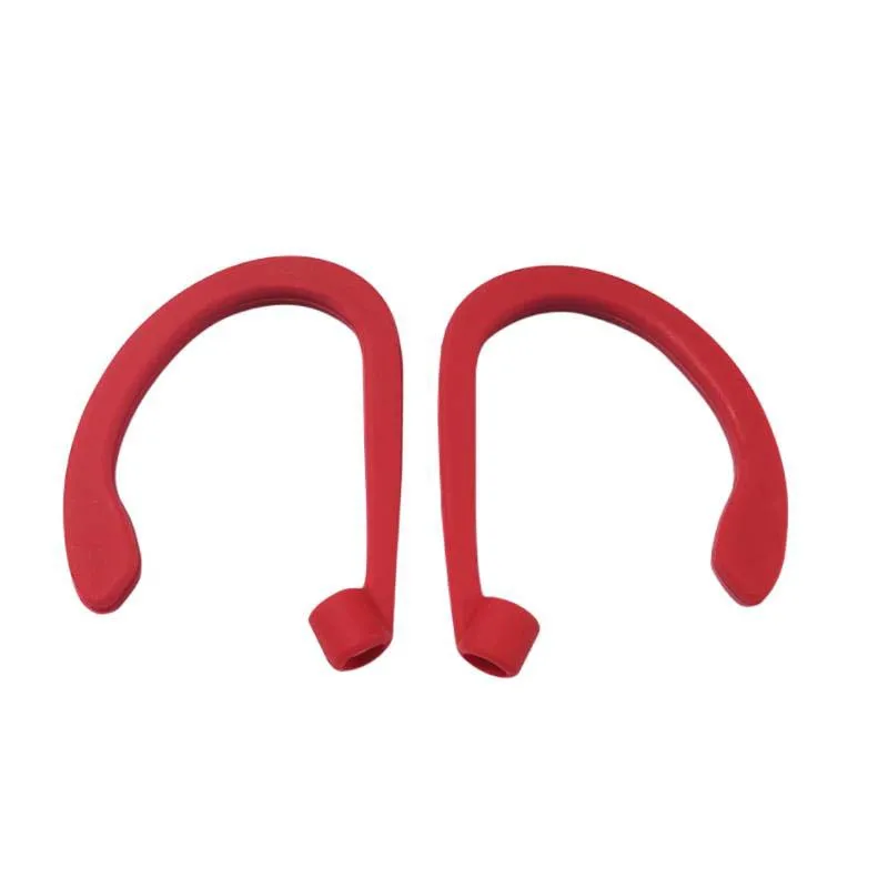 Red Bluetooth наушники силиконовые заушники для airpods 1/2 earpods зажим петли гарнитура ушной крючок Замена наушников Аксессуары - Цвет: Red