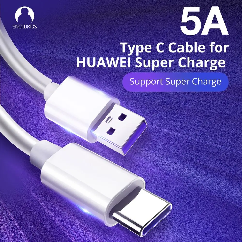 Кабель зарядный Snowkids USB Type-C 5 А для Huawei P30 P20 Mate 20 Pro | Мобильные телефоны и