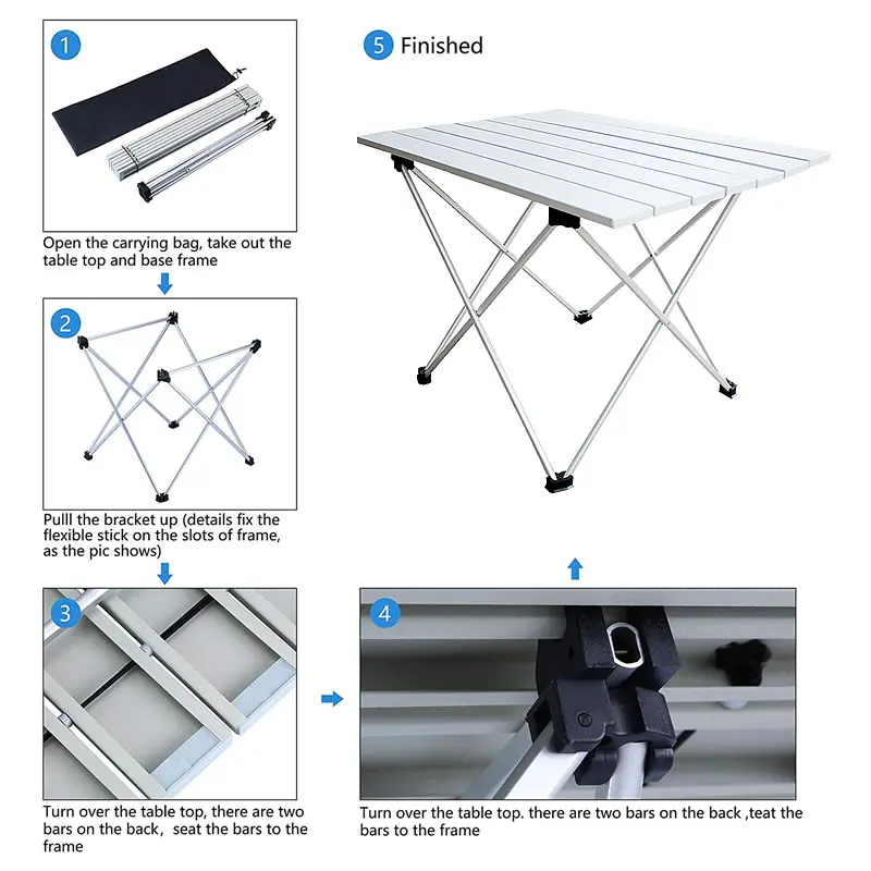 Portable Table Foldable Folding Camping Hiking Desk Traveling Outdoor Picnic New Blue Gray Pink Black Al Alloy Ultra-light