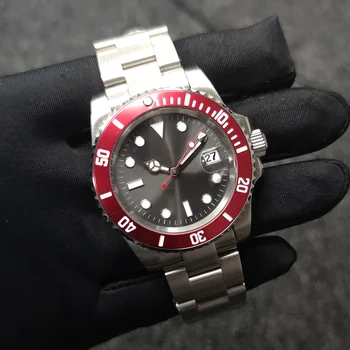 

Aseptic Dial gray 40mm Men's Watch Mechanical Automatic Stainless Steel Sapphire Glass 2813 Movement Ceramic Bezel 01