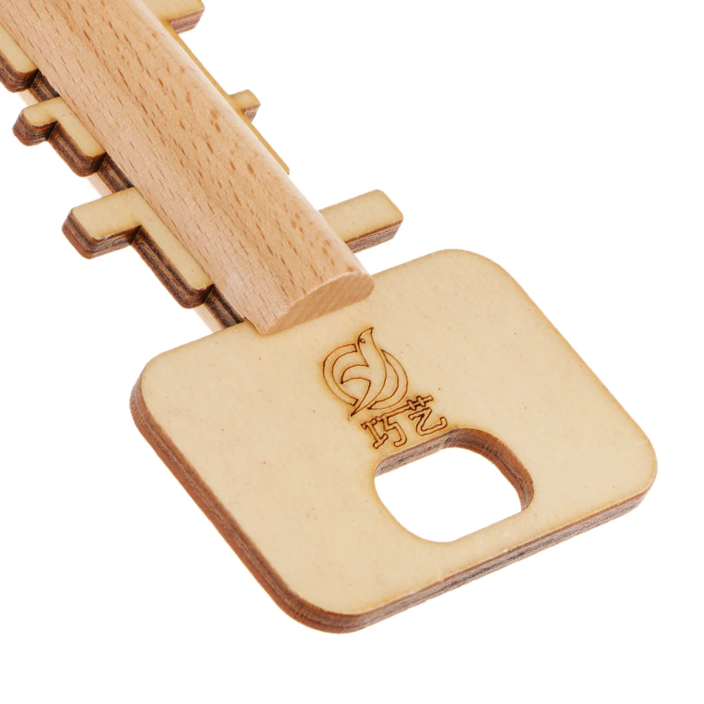 Wooden Kongming Key and Lock Toy Chinese Puzzle Game Family Play  Gift