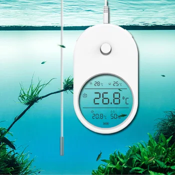 

Aquarium Thermometer Terrarium Temperature Digital Thermometer for Fish Tank High and Low Temperature Automatic Alarm with Hook