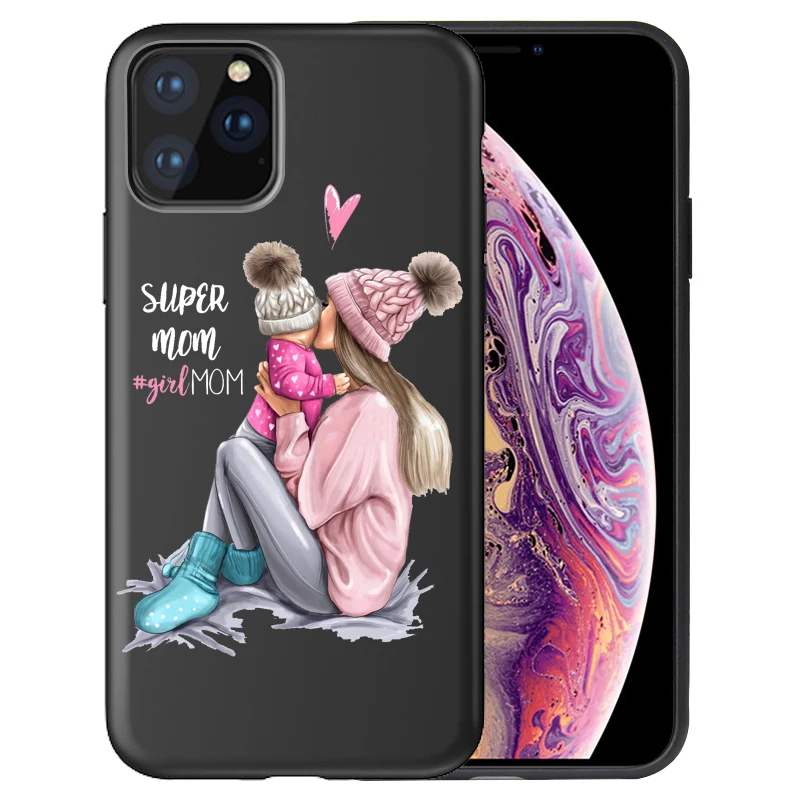 Модный семейный чехол для телефона Super Dad Mom baby girl для iphone 11 11 Pro Max 8 7 X XS Max XR 6 7 8 Plus 5s SE, чехол Etui