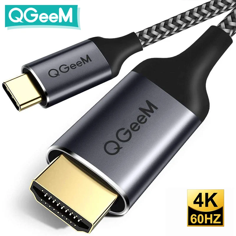 QGeeM USB tipo C a HDMI Cable 4 tipo K C HDMI Thunderbolt 3 Convertidor para MacBook Huawei Mate 30 USB C HDMI adaptador USB tipo C a HDMI