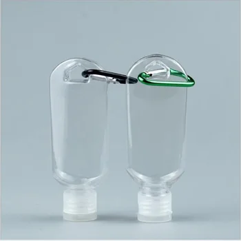 

1pc 30ml/50ml refillable bottle plastic carabiner hook bottle with container bottle Random Color