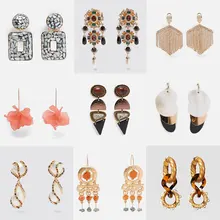 Новинка, женские длинные серьги-капли с геометрическим рисунком, фирменный дизайн, ручная работа, богемные Свадебные висячие серьги, вечерние ювелирные изделия
