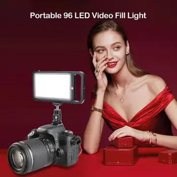 

Portable 96 LED Video Fill Light OLED Screen Aluminum alloy 2500K-8500K Mini Video LED Light for Camera Phone Studio