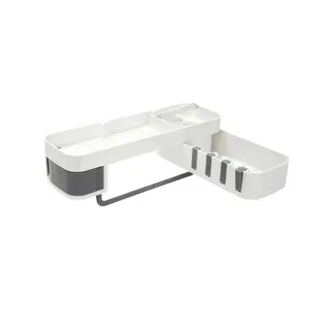 

No-mark punch-free toilet storage rack ABS Toilet storage rack Bathroom shelf Washstand Flat triangle storage