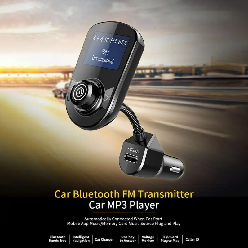1,77 дюймов Bluetooth fm-передатчик радио передатчик Handsfree автомобильный комплект автомобильный аудио адаптер MP3-плеер Автомобильное зарядное устройство