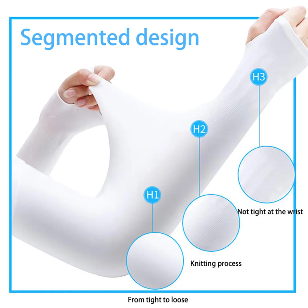 Cooling Arm Sleeves Sun Protection Arm Sleeves Arm Sleeves Men Sport Cycling Running Bicycle UV Sun Protection Cuff Cover Protective Arm Sleeve Bike Arm Warmers 2PCS