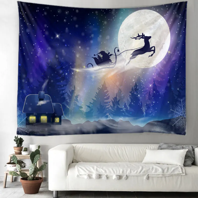 Christmas Tree Tapestry Christmas Gift Pattern Tapzi Wall Hanging For Home Decoration Living Room Bedroom Wall Art Large size