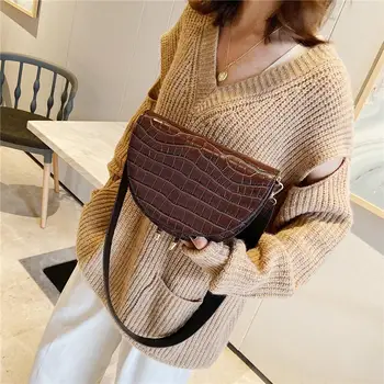 

Women Crossbody Shoulder Bag Hot Selling Personality Portable Durable Crocodile PU Leather Fashion Handbag Vintage Purse