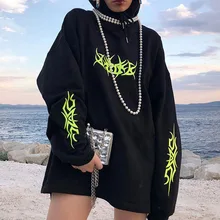 black hoodie with neon green