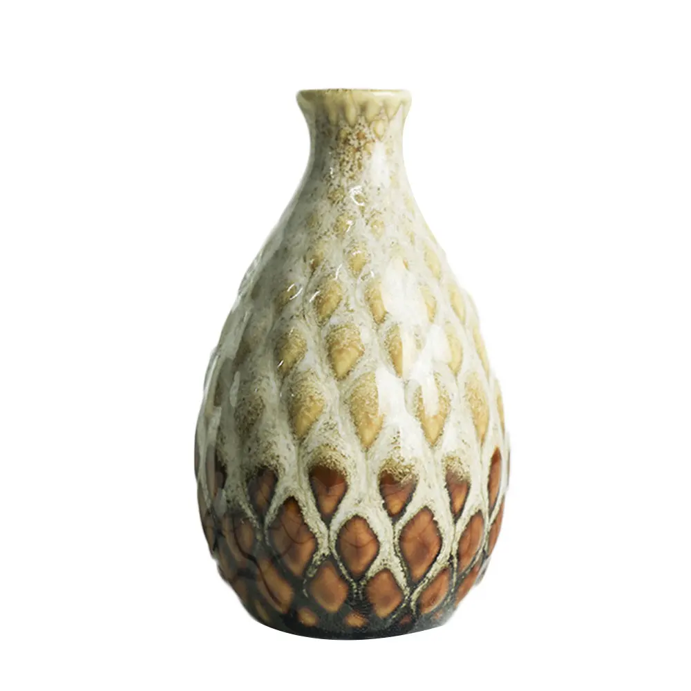 Colorful Flower Pot Convex Home Ornament Gift Decoration Vase Creative Pineapple Shape Tabletop Office - Цвет: White