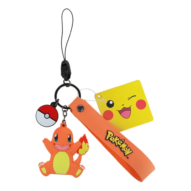 Authentic Pokemon Action Figure Pikachu Keychain Pokémon Keychain Squirtle Psyduck Keychain Backpack Pendant Model Car Keychains Charmander 2