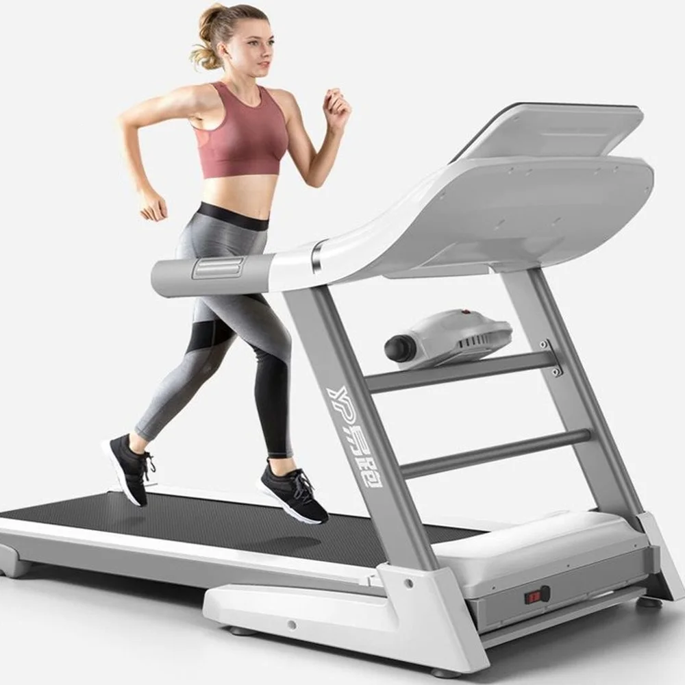

Treadmill Household Running Machine- Small Folding Multi-Function Indoor Gym Equipment -Mute Home Treadmill Damping -White