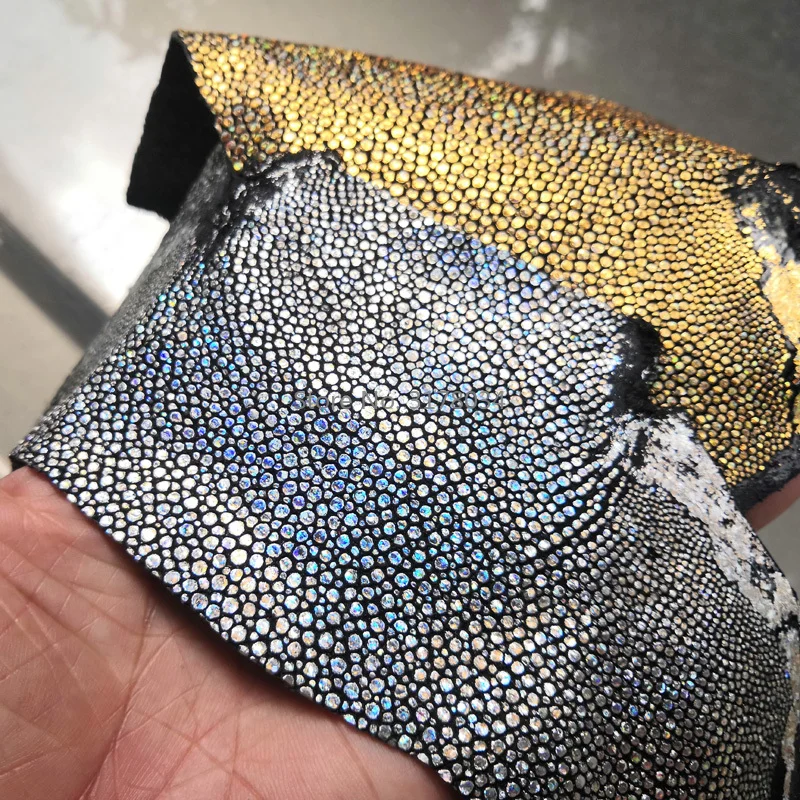Красочные подлинные ската натуральный manmanta Ray рыбьей кожи штук для DIY кожа ремесленные часы ремень нож ручка материал 1,5 мм