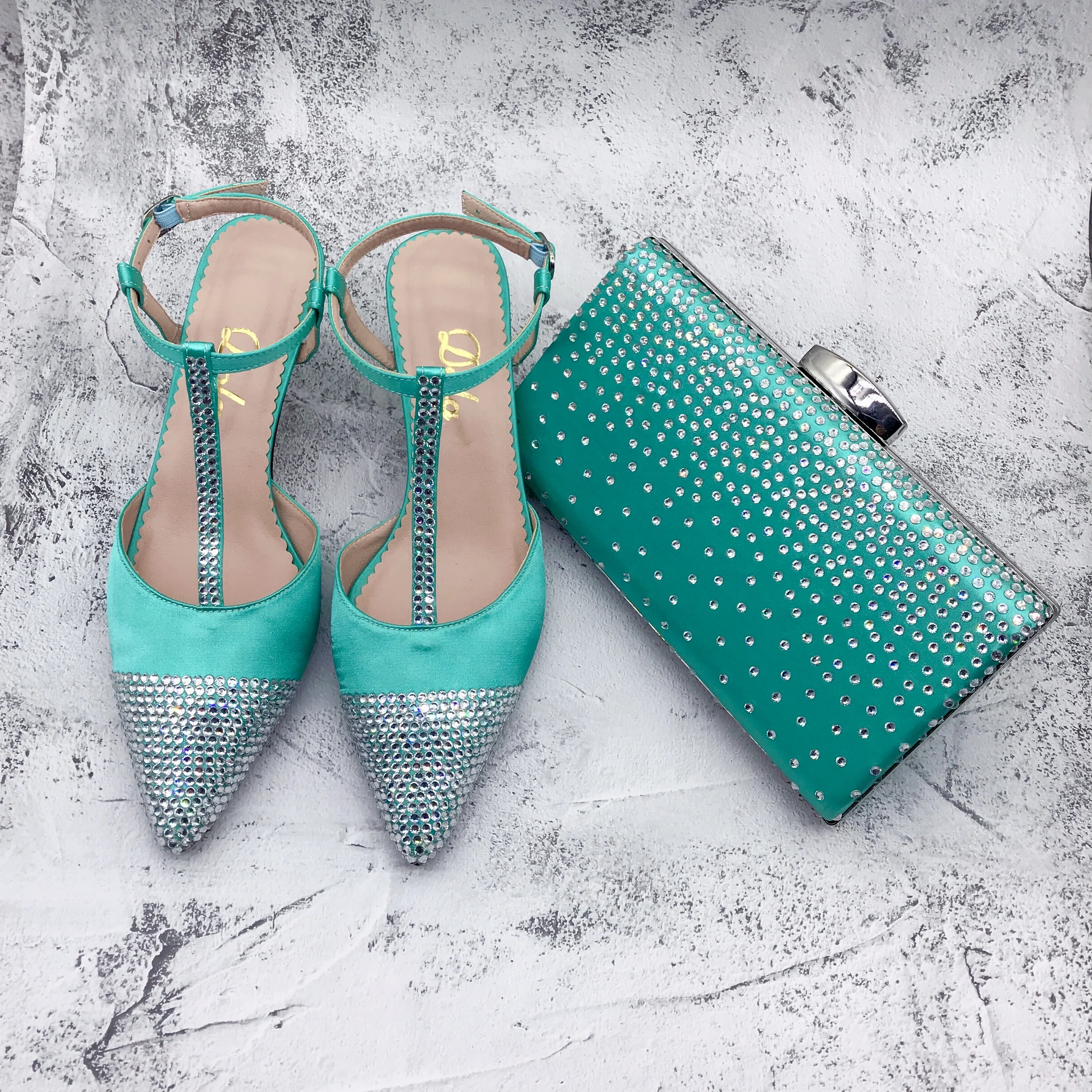 Bs1499 Customizable Various Heel Women Bridal Wedding Shoes Light Green