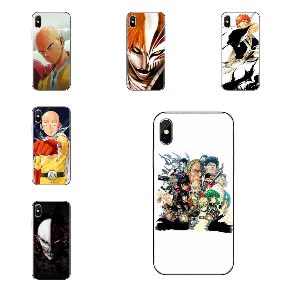 For iPod Touch Apple iPhone 11 Pro 4 4S 5 5S SE 5C 6 6S 7 8 X XR XS Plus Max Transparent TPU Bag Case Anime Bleach One Punch Man |