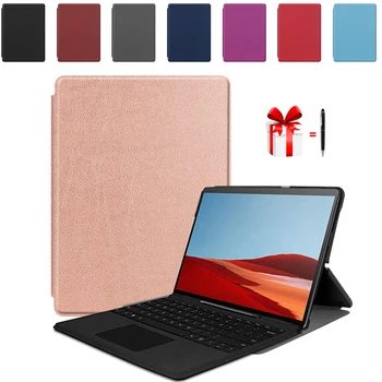 

For MicroSoft Surface Pro X 2019 Case PU Leather Ultra Slim with Pencil Holder For Surface Pro X 13 Inch 2019 Case + Pen
