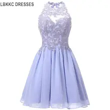 Короткое платье для выпускного вечера мини бисерные кружевные аппликации vestido de formatura открытая спина выпускное платье Юниор платья