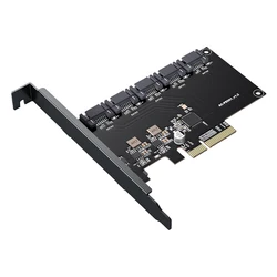 Carte de contrôleur PCI e vers SATA III, 5 Ports, 6gbps vers PCI Express, adaptateur/convertisseur d'extension Pcie riser pour PC 