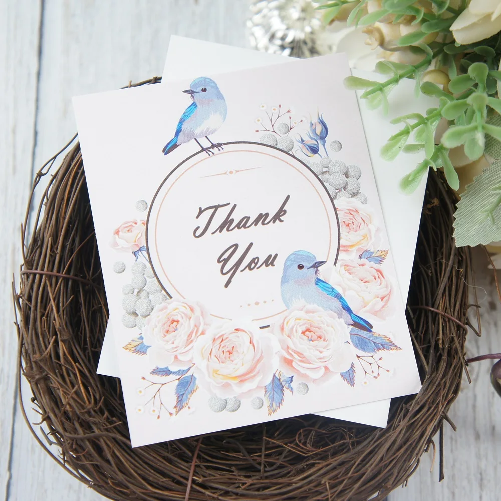 50 шт. многофункциональные Пригласительные открытки с надписью thank you bird sing | Дом и