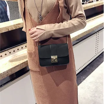 

High Quality Women Messenger Bags Mini Shoulder Bags Matting Leather Handbag Long Chain Crossbody Bag Female Mini Shoulder Bag