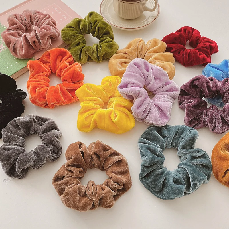 

DISCICI 2020 New Fashion Solid Color Autumn And Winter Velvet Intestine Headrope Girls Lovely Hair Rope OH2125