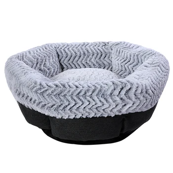 

Deep Wall Round Dog Bed with Soft Fleece Cozy Cat Beds Pet House Sleeping Bag Self-Warming Kennel Basket for Small Medium Dogs