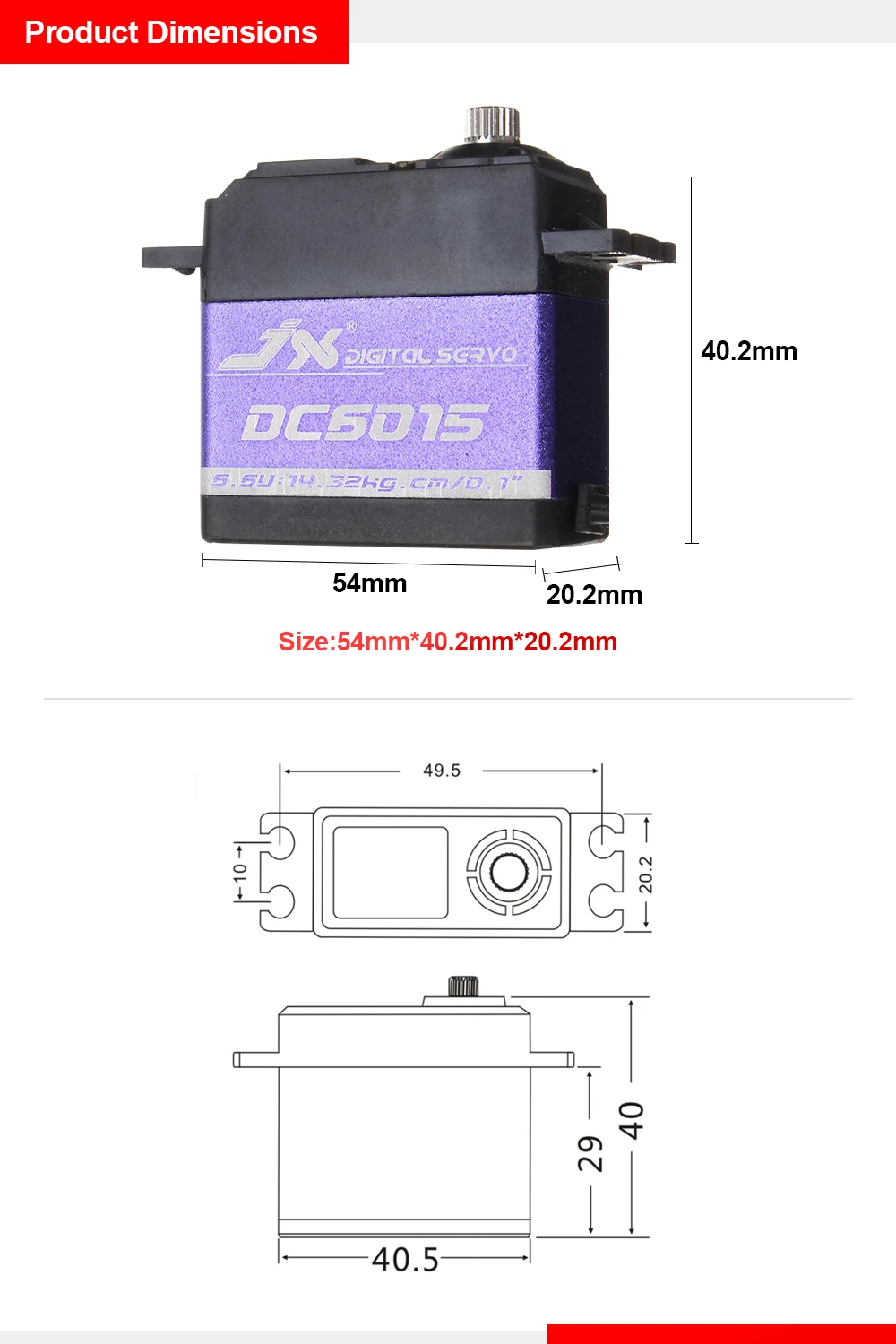 JX Servo DC6015 15 кг 60 г металлическая Шестерня цифровой сервопривод для RC Гусеничный автомобиль самолет Робот Лодка Квадрокоптер RC Запчасти Аксессуары