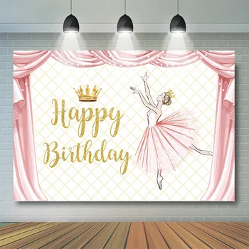 

Girl Birthday Photography Backdrop for Ballet Themed Fantast Newborn Party Decor Photocall Baby Kid Backdrop Photo Studio Banner