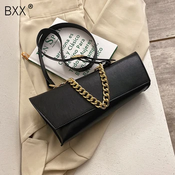 

[BXX] Vintage Leather Crossbody Bags For Women 2020 Chain Design Quality Shoulder Bags Female Travel Handbags and Purse HK047