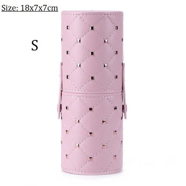 PINK S 1 шт. Алмазный держатель для кистей для макияжа Чехол из искусственной кожи дорожная подставка для ручек, для хранения косметических кистей кисточки в сумке Органайзер инструменты для макияжа - Цвет: PINK S