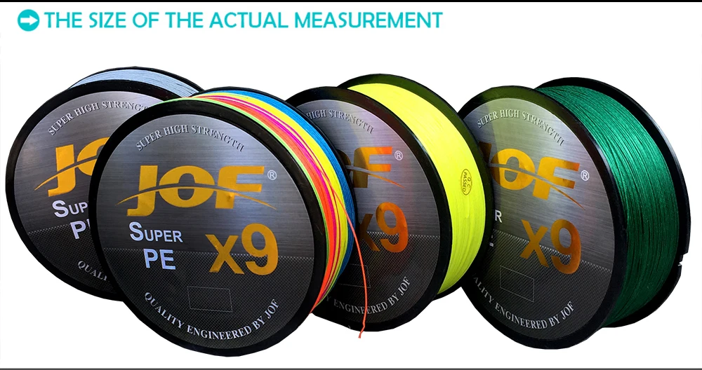 JOF X9 сильный 500 м 300 м 9 прядей ткет PE плетеная рыболовная леска из ПЭ плетеная леска 20LB 24LB 35LB 40LB 50LB 65LB 80LB