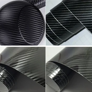 

Car Styling Glossy Black 5D Carbon Fiber Vinyl film Car Wrap With Air Free Bubble DIY Car Tuning Part Sticker